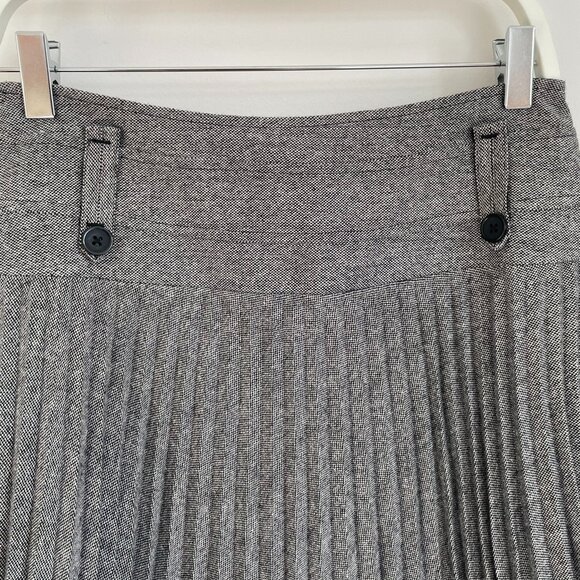 Vintage Tristan Pleated Tweed Midi Skirt Button Detail - Picture 3 of 8